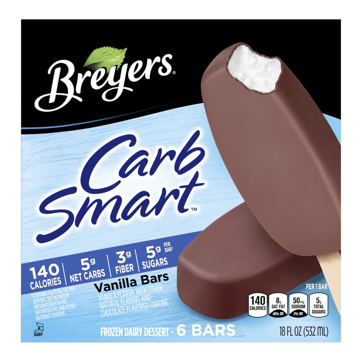 Vanilla Flavor and Chocolate Flavored Coating Frozen Dairy Dessert Bars