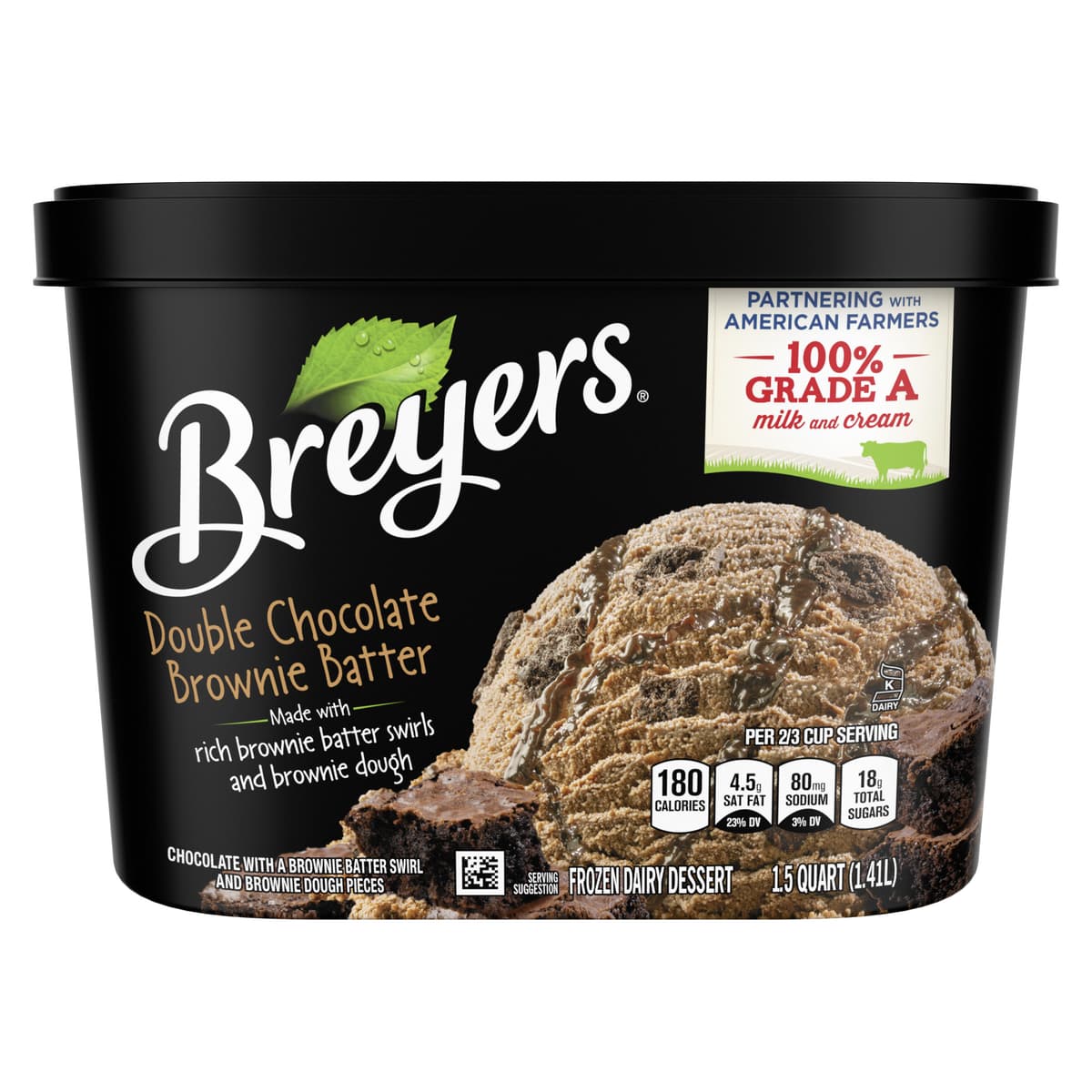 Double Chocolate Brownie Batter Chocolate With A Brownie Batter Swirl And Brownie Dough Pieces Frozen Dairy Dessert