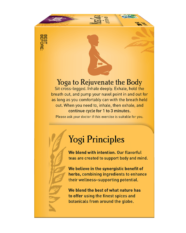 Yogi Caffeine Free Tea Bags Mango Ginger Herbal Supplement