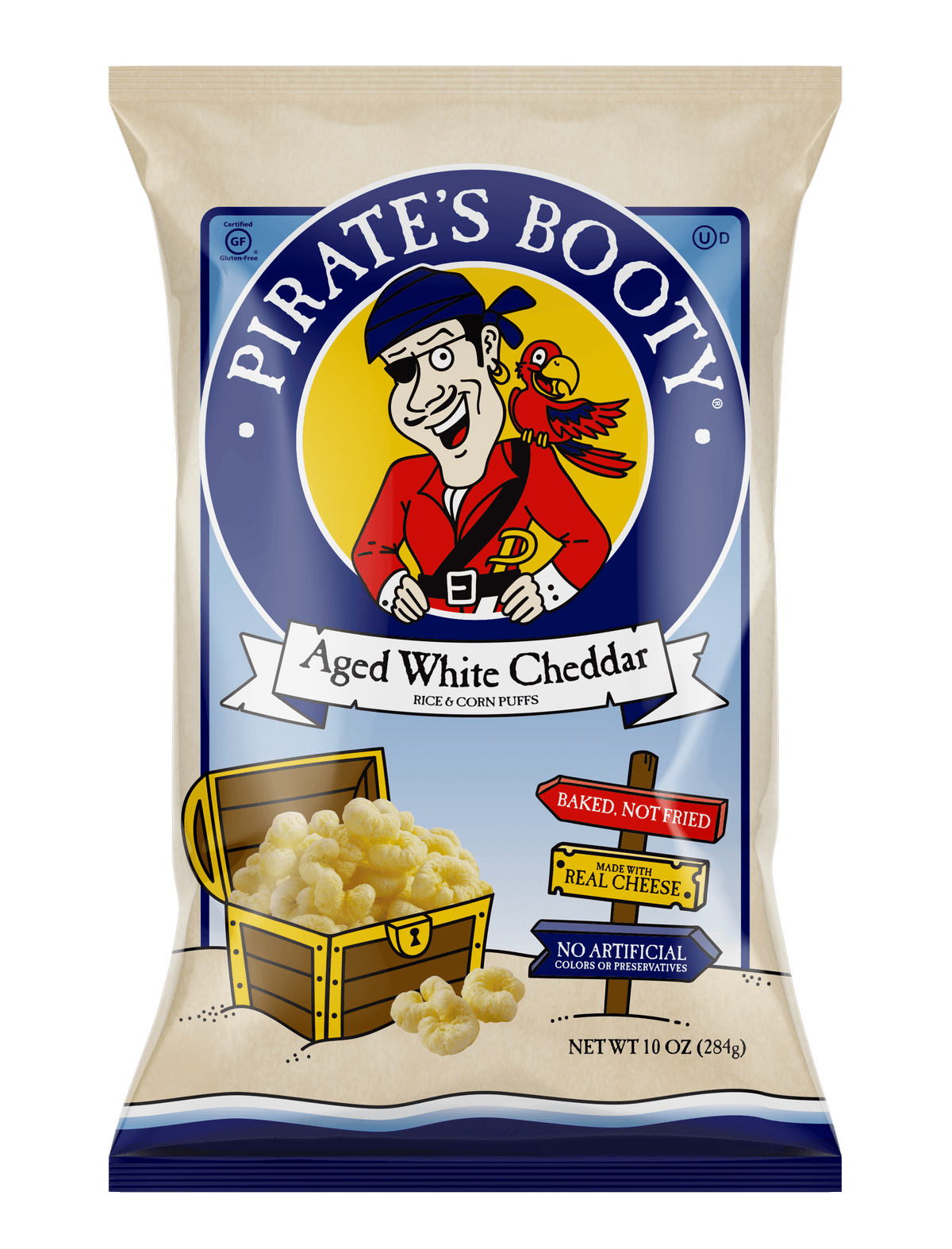 Pirate's Booty Aged White Cheddar Rice & Corn Puffs - 10 oz bag