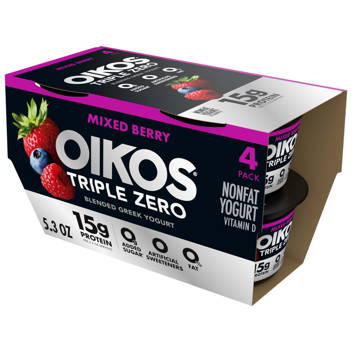 Mixed Berry Flavor Triple Zero Blended Greek Nonfat Yogurt