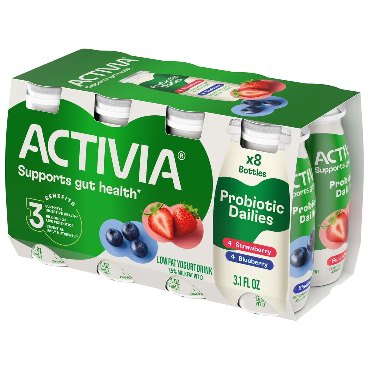 Activia Lowfat Strawberry/Blueberry Flavor Yogurt Drink