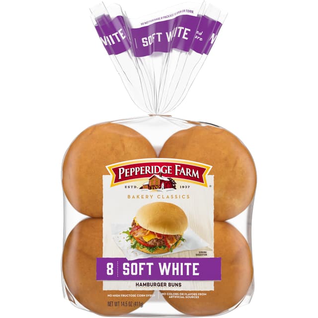 Soft White Hamburger Buns