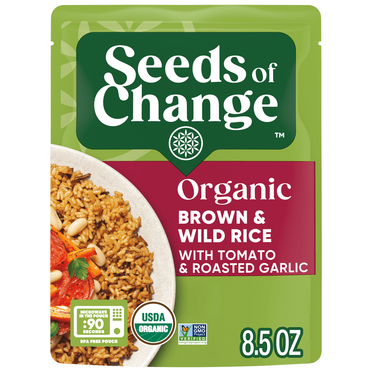 Organic Brown and Wild Rice with Tomato and Roasted Garlic