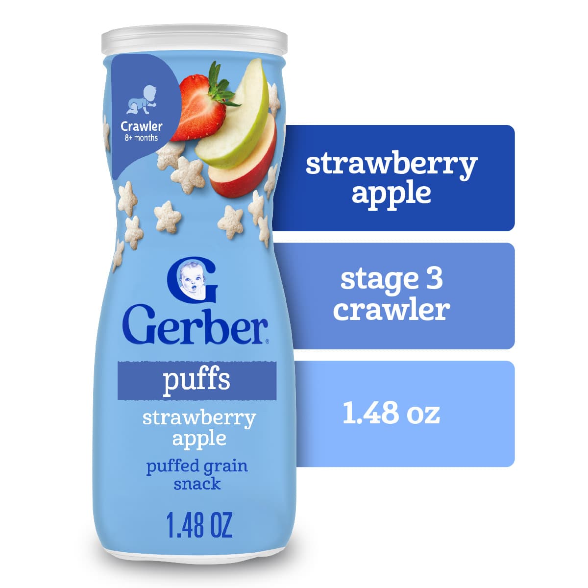 Gerber Snacks for Baby Grain & Grow Strawberry Apple Puffs