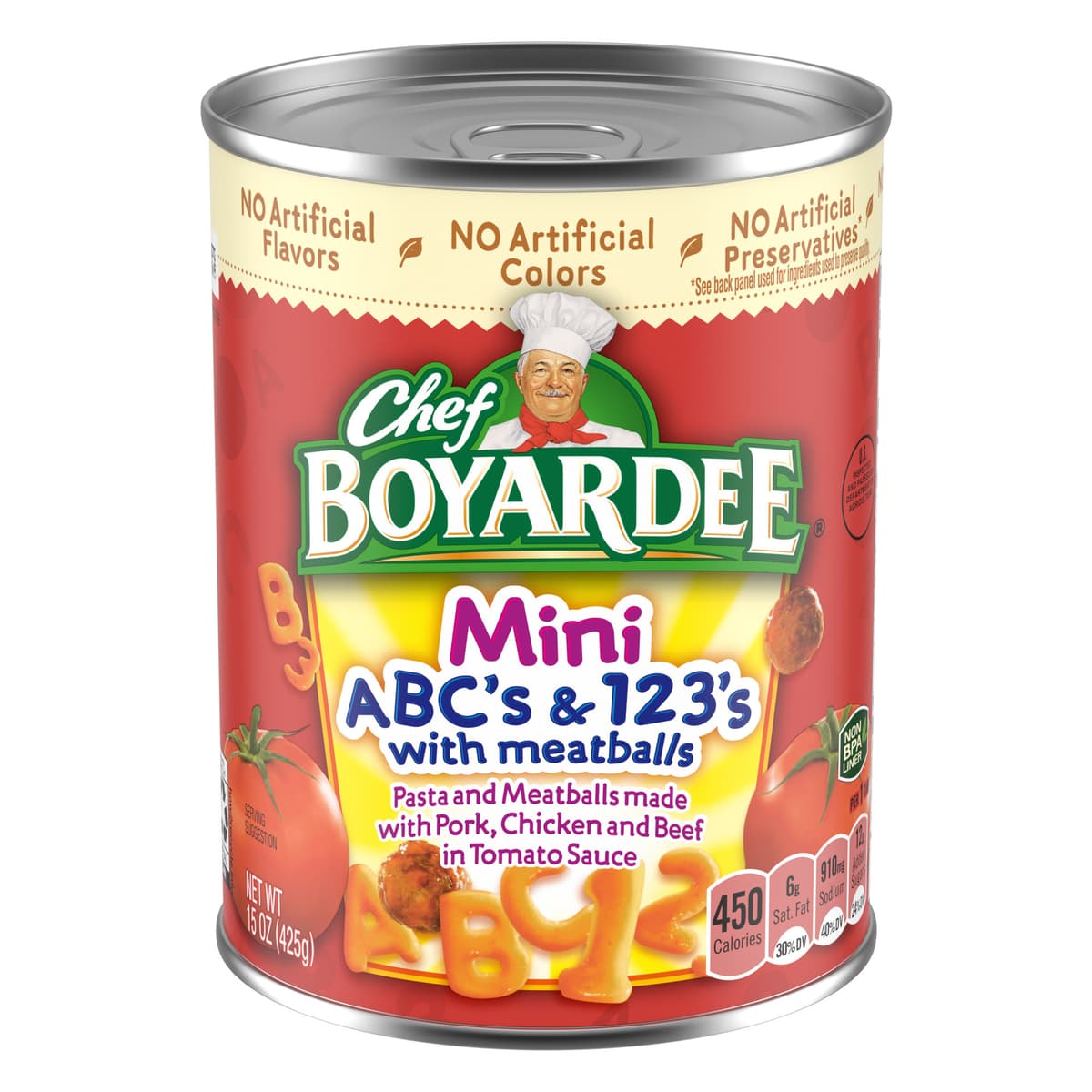 Mini ABC's & 123's with Meatballs Pasta in Tomato Sauce