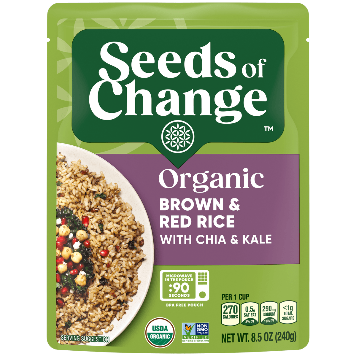 Organic Brown & Red Rice With Chia & Kale