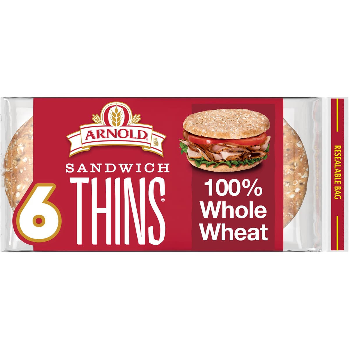100% Whole Wheat Sandwich Thins Rolls