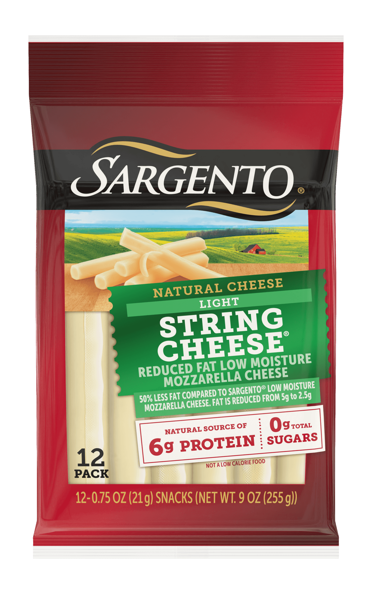 Light Mozzarella Reduced Fat Low Moisture Natural String Cheese