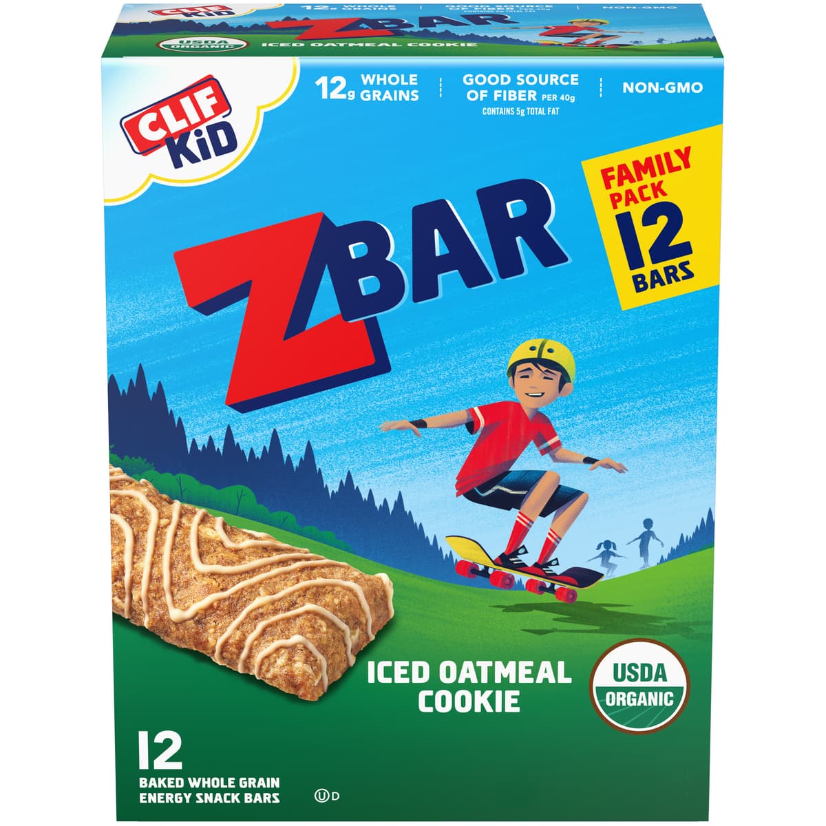 Iced Oatmeal Cookie Baked Whole Grain Energy Snack Bars