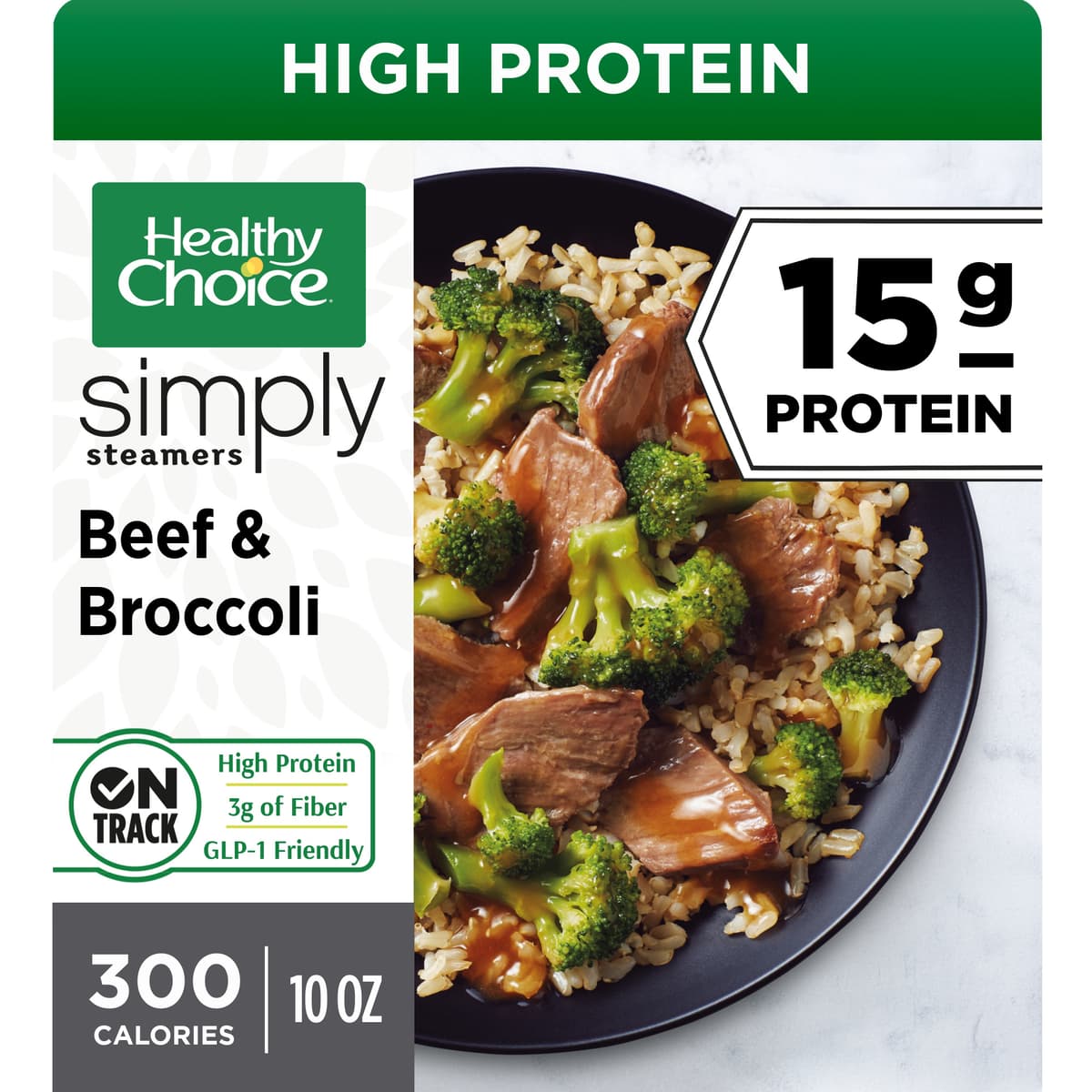 Beef & Broccoli Tender Beef Strips and Broccoli with Brown Rice in a Sesame Soy Sauce Simply Steamers