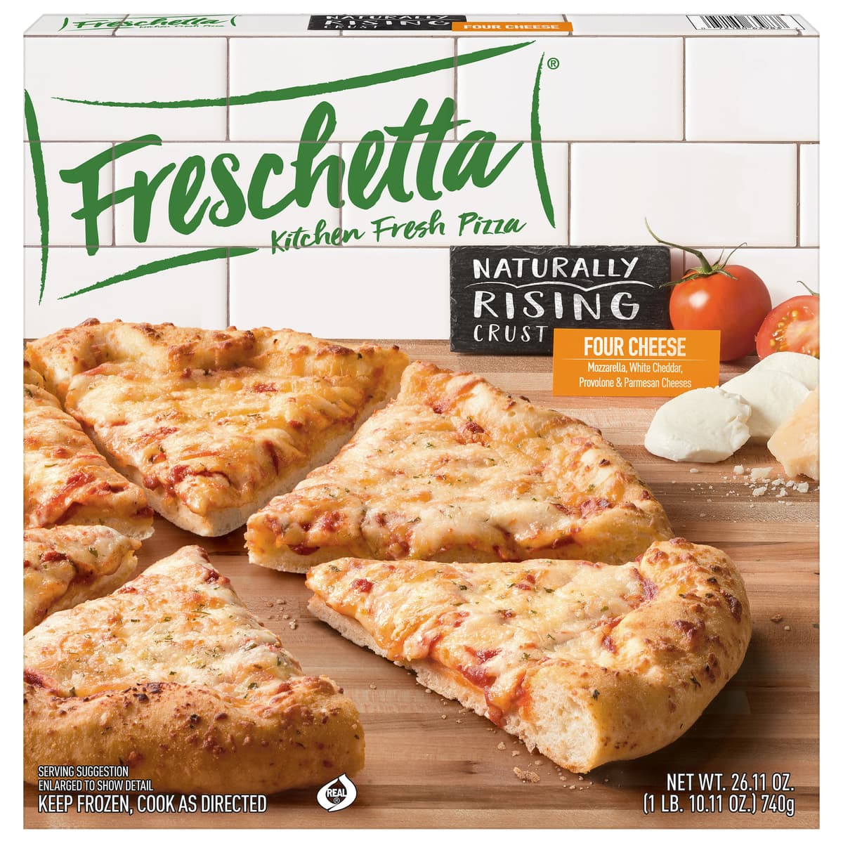 Four Cheese Mozzarella, White Cheddar, Provolone & Parmesan Cheeses Naturally Rising Crust Pizza