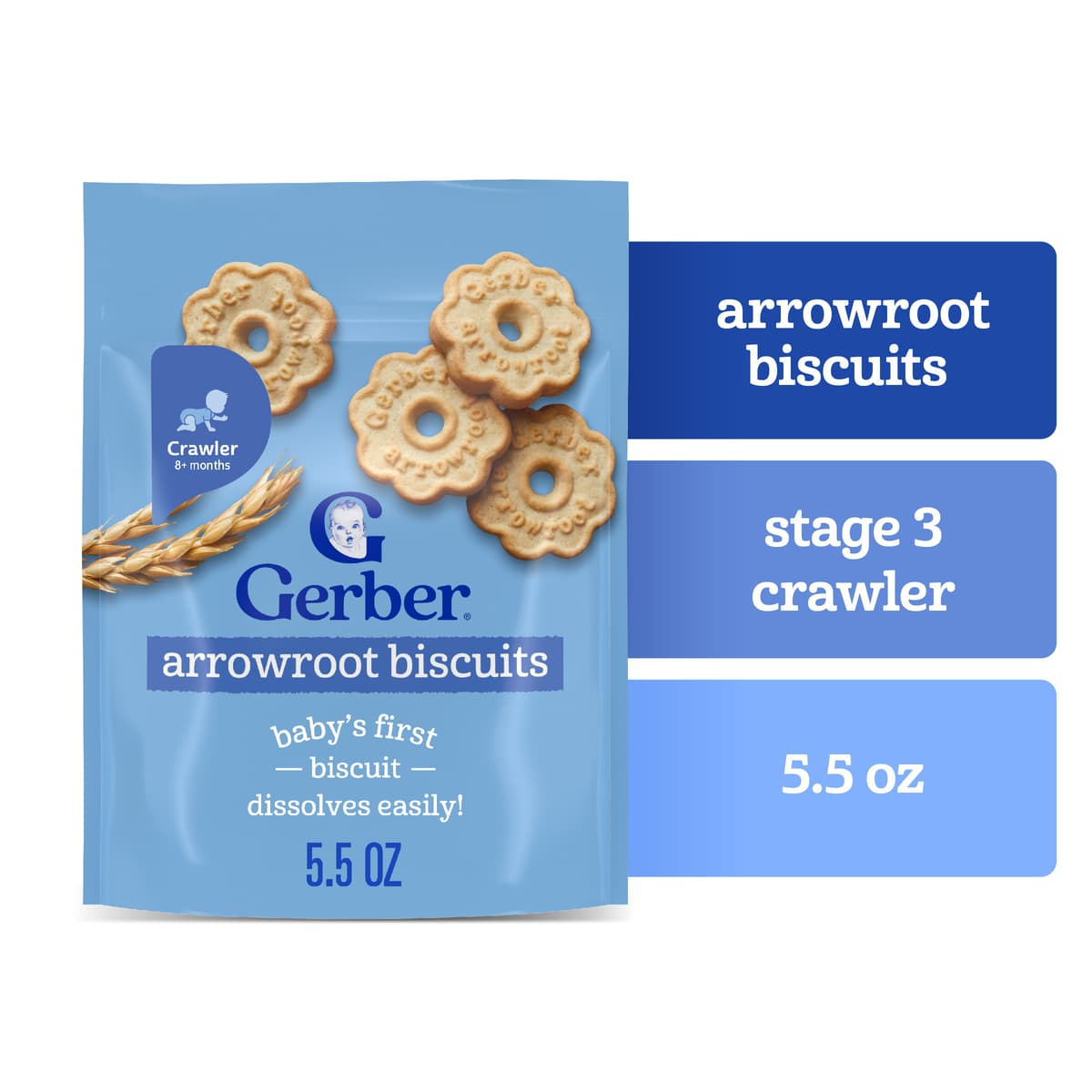 Gerber Snacks for Baby Arrowroot Biscuits