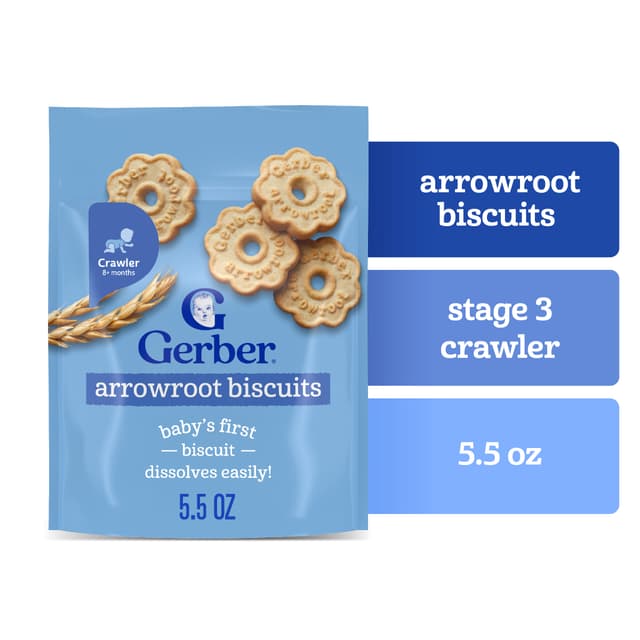 Gerber Snacks for Baby Arrowroot Biscuits
