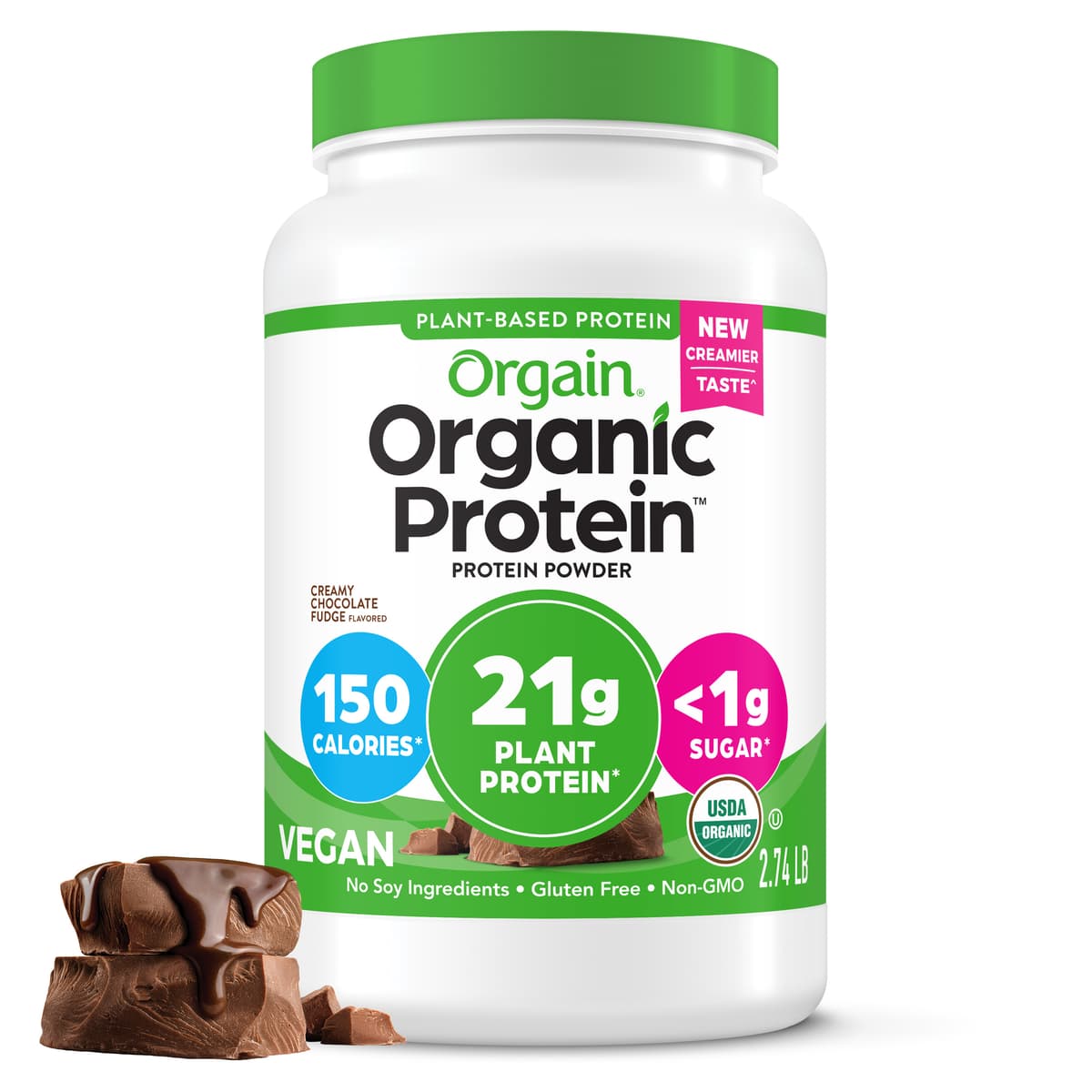 Creamy Chocolate Fudge Flavor Plant Based Protein Powder
