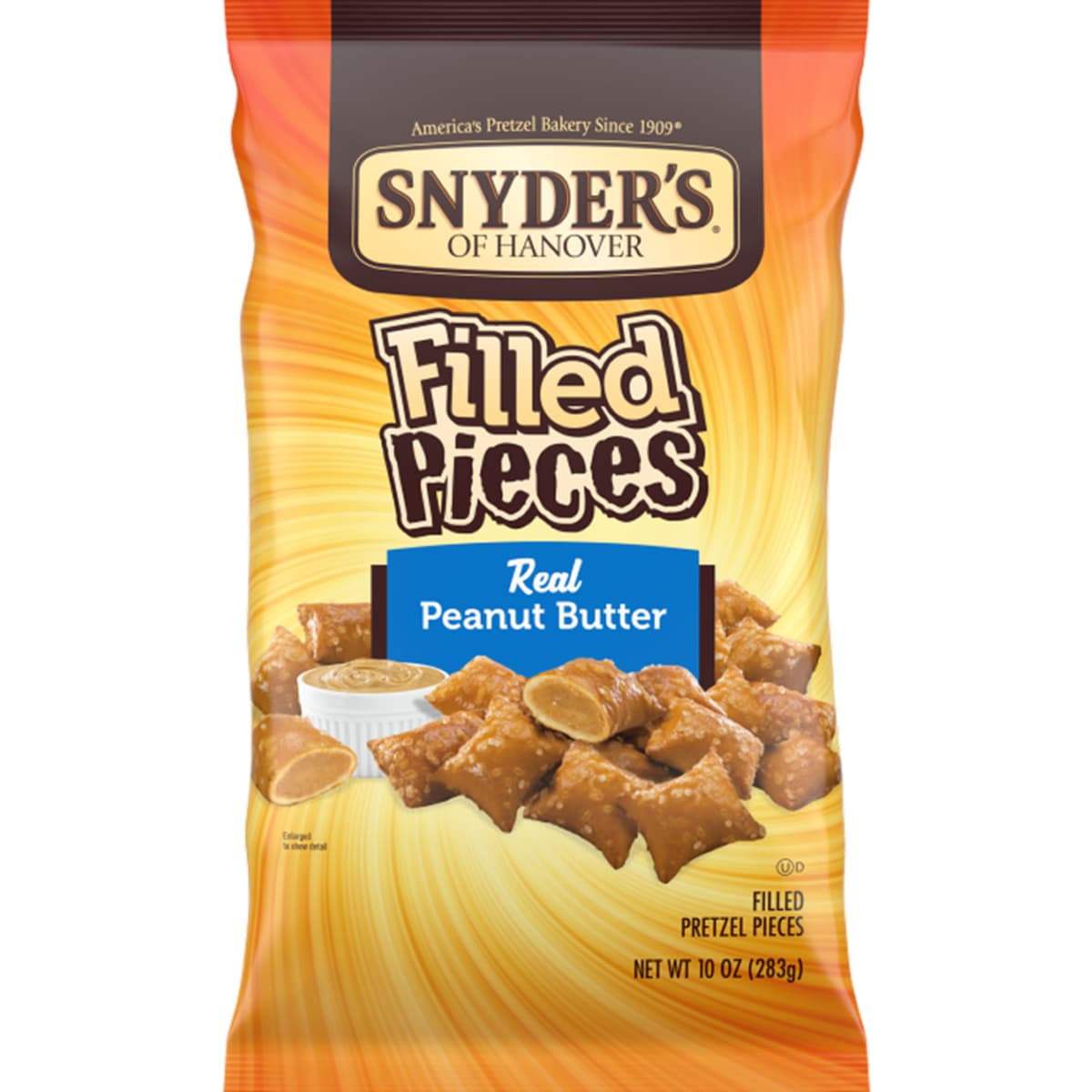 SNYDER'S OF HANOVER, FILLED PRETZEL PIECES, PEANUT BUTTER, PEANUT BUTTER