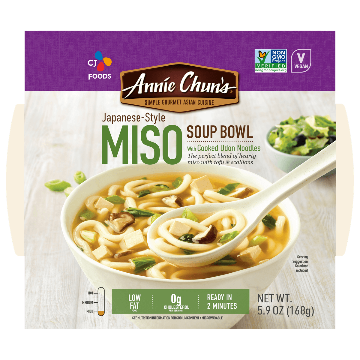 Japanese-Style Miso with Cooked Udon Noodles Soup Bowl