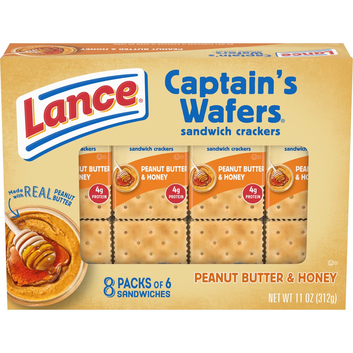 Peanut Butter & Honey Captain's Wafers Sandwich Crackers
