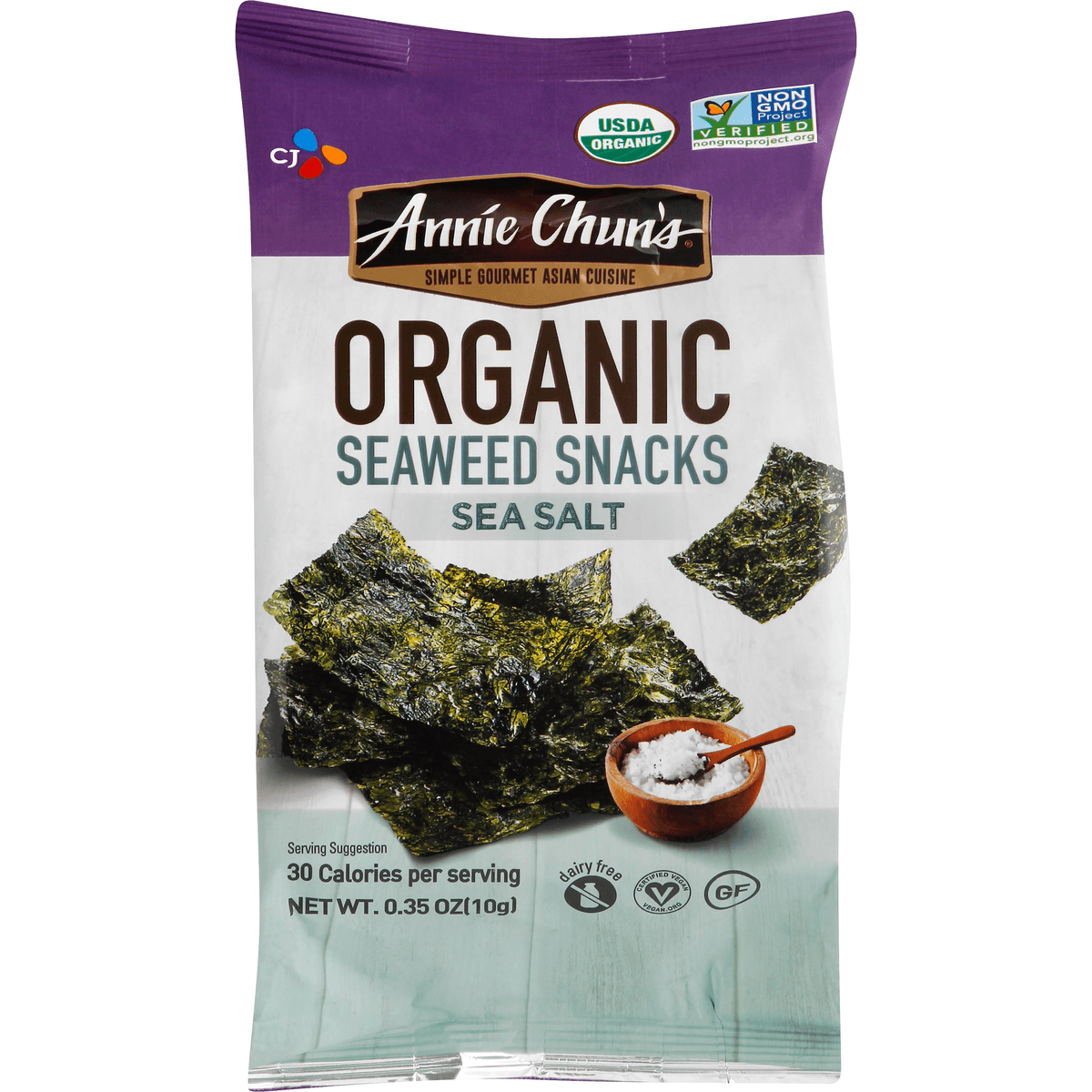 Organic Seaweed Snacks, Sea Salt