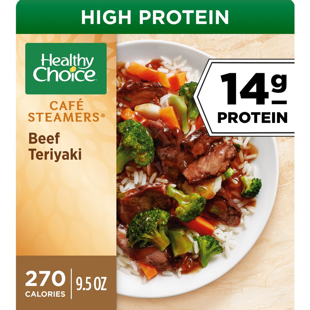 Beef Teriyaki Tender Beef Strips With Rice, Carrots, Broccoli & Water Chestnuts In A Sweet Teriyaki Sauce Cafe Steamers
