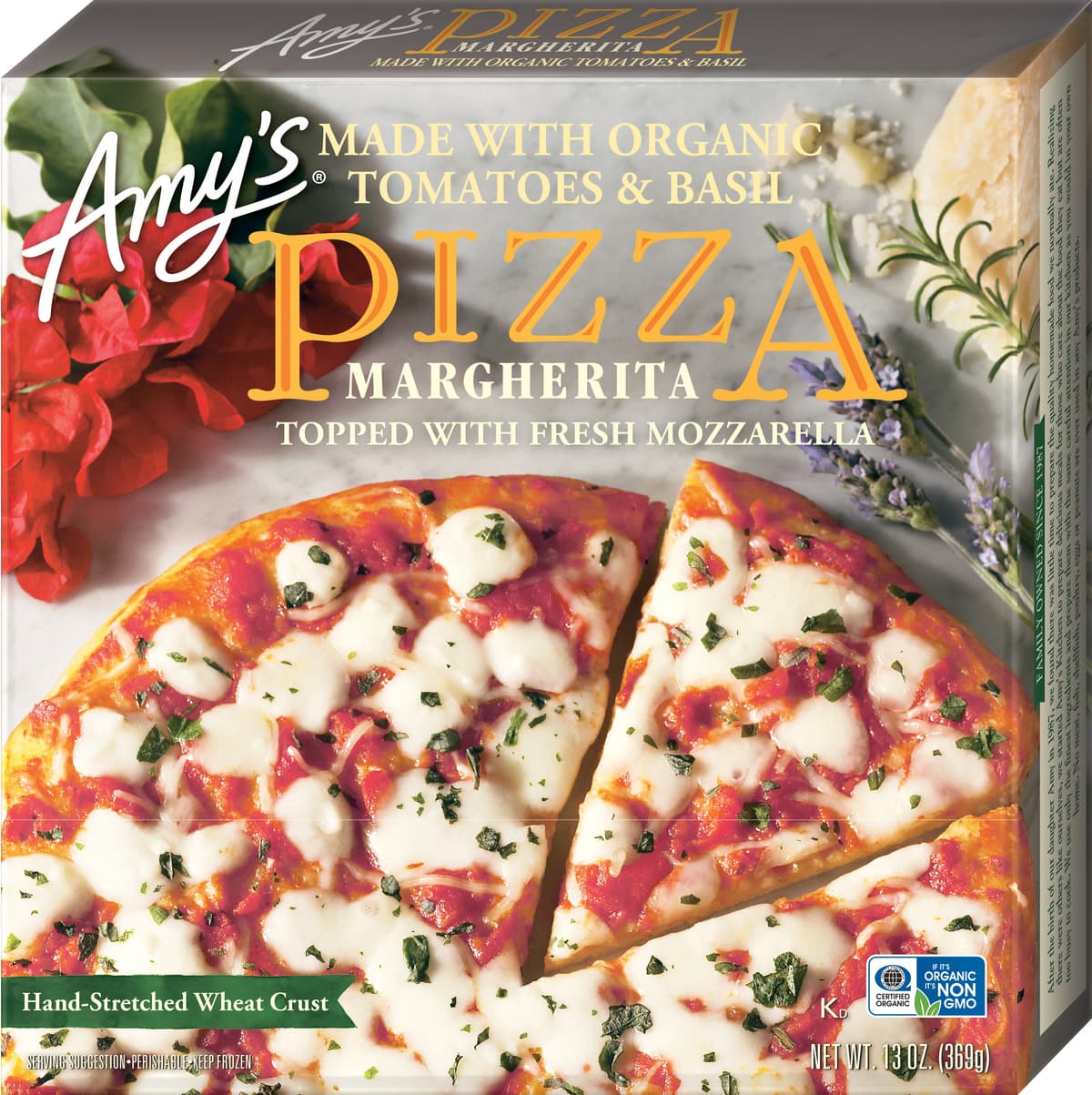 Margherita Made with Organic Tomatoes & Basil Hand-Stretched Thin Crust Topped with Mozzarella Pizza
