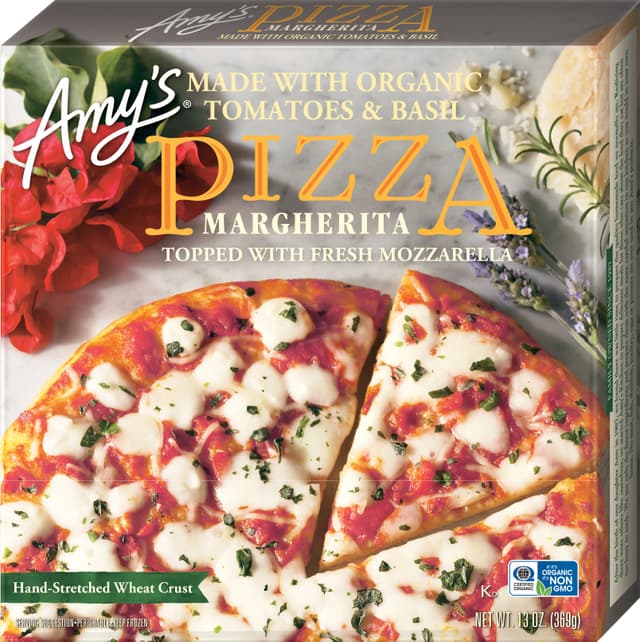 Margherita Made with Organic Tomatoes & Basil Hand-Stretched Thin Crust Topped with Mozzarella Pizza