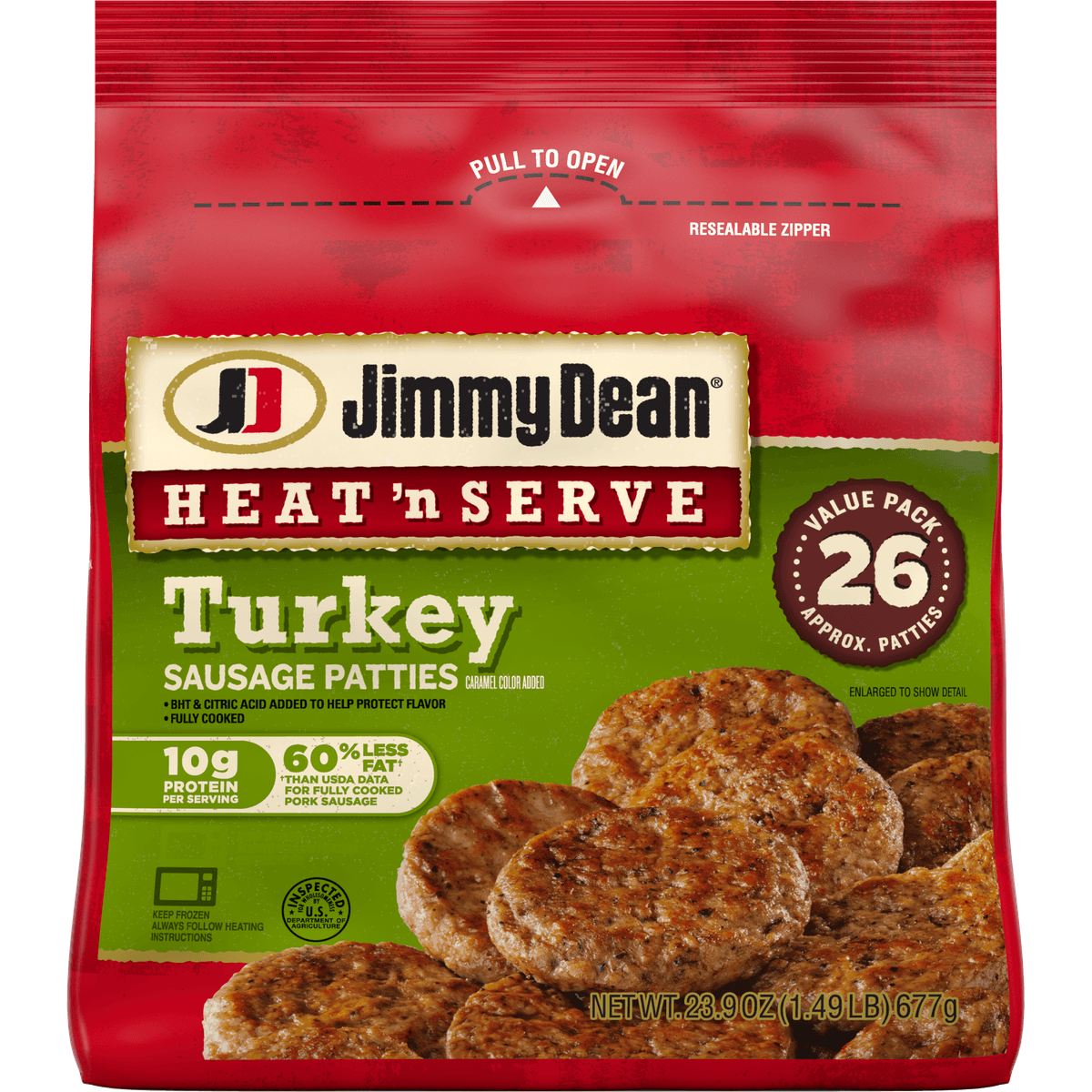 Turkey Heat 'n Serve Sausage Patties