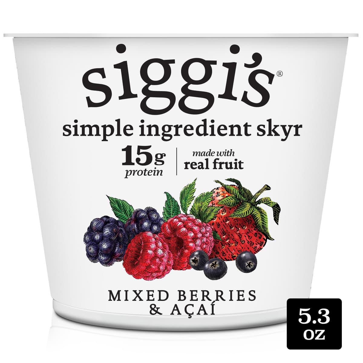 Mixed Berries & Acai Icelandic Style Skyr Strained Non-Fat Yogurt