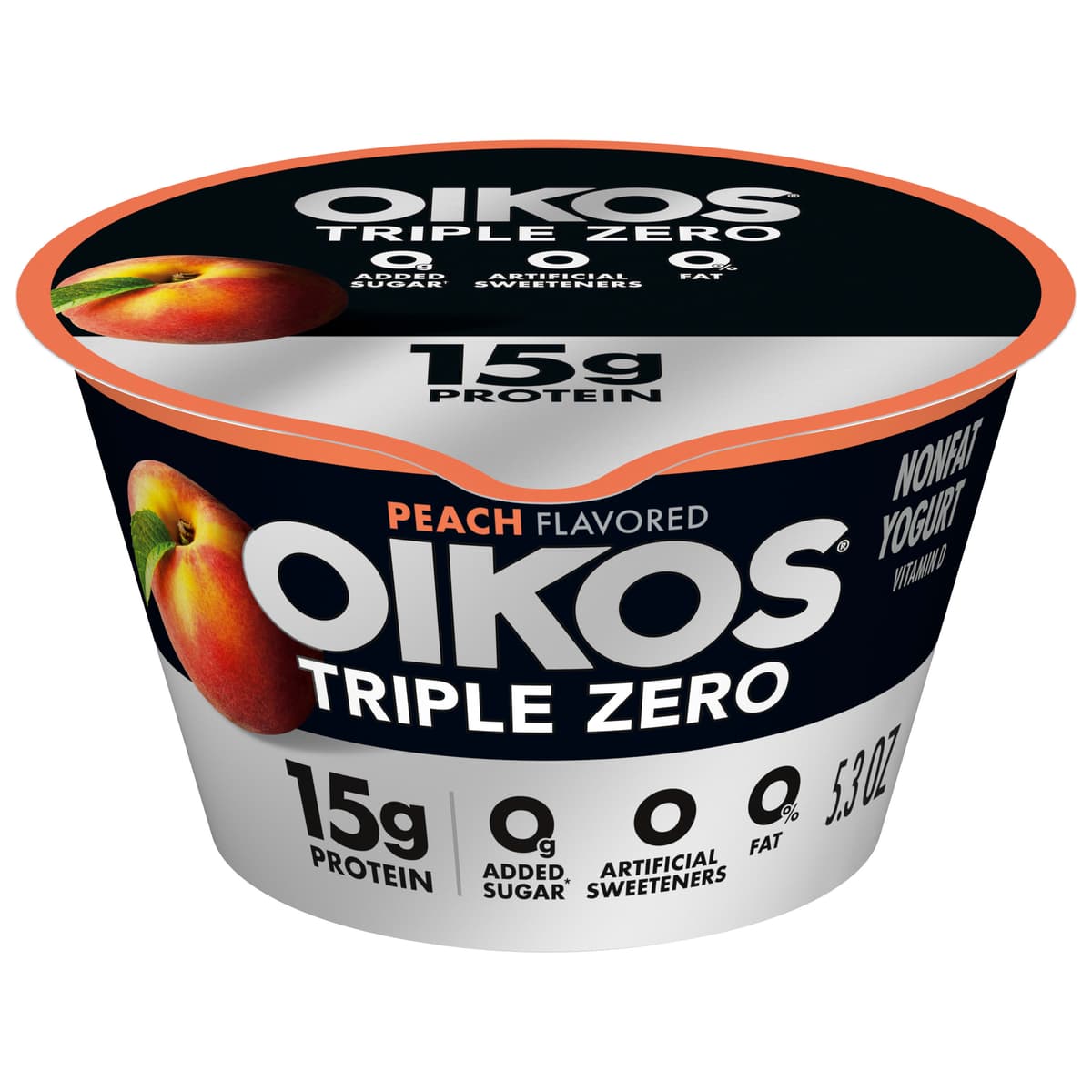 Peach Flavor Triple Zero Blended Greek Nonfat Yogurt