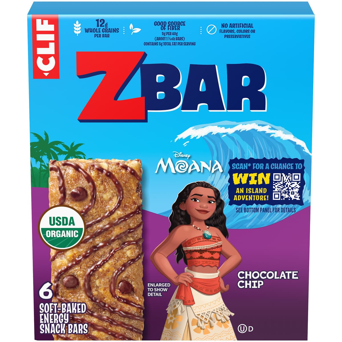 Chocolate Chip Baked Whole Grain Energy Snack Bars