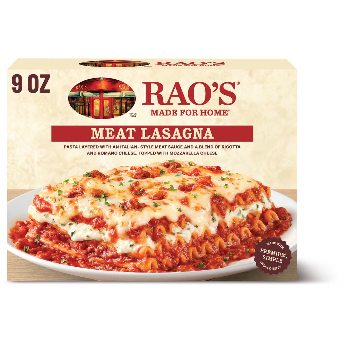 Meat Lasagna Pasta Layered With Ricotta, Mozzarella, Beef, Sausage & Marinara Sauce