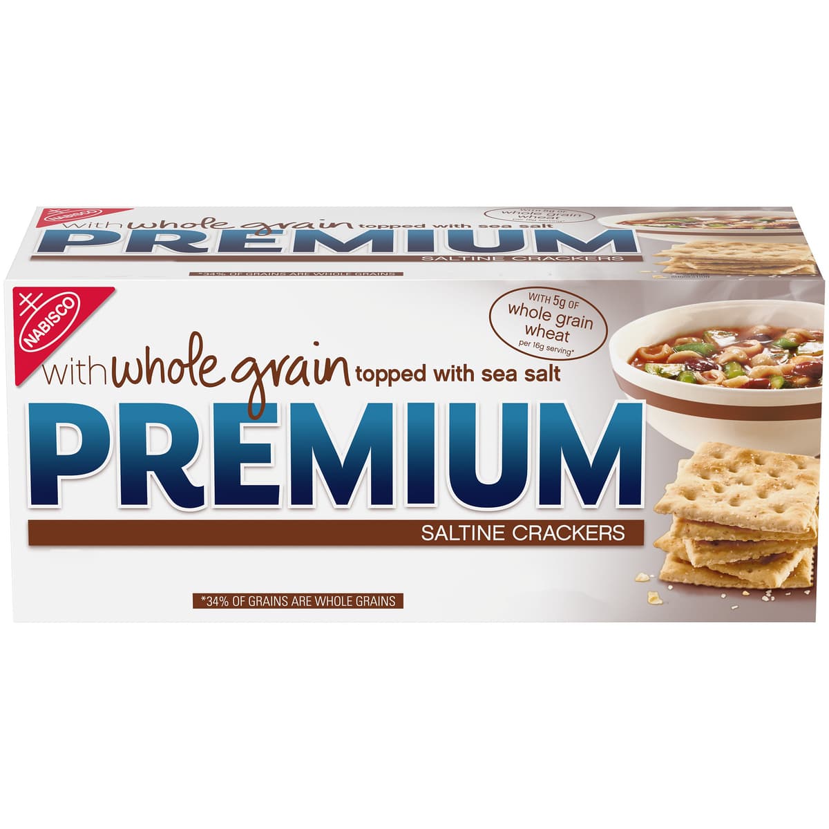 Saltine Crackers With Whole Grain Topped With Sea Salt