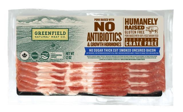 Greenfield Natural Meat Co. Uncured Smoked Thick Cut No Sugar Bacon