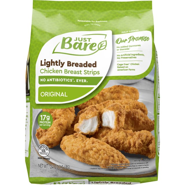Just Bare Lightly Breaded Chicken Breast Strips