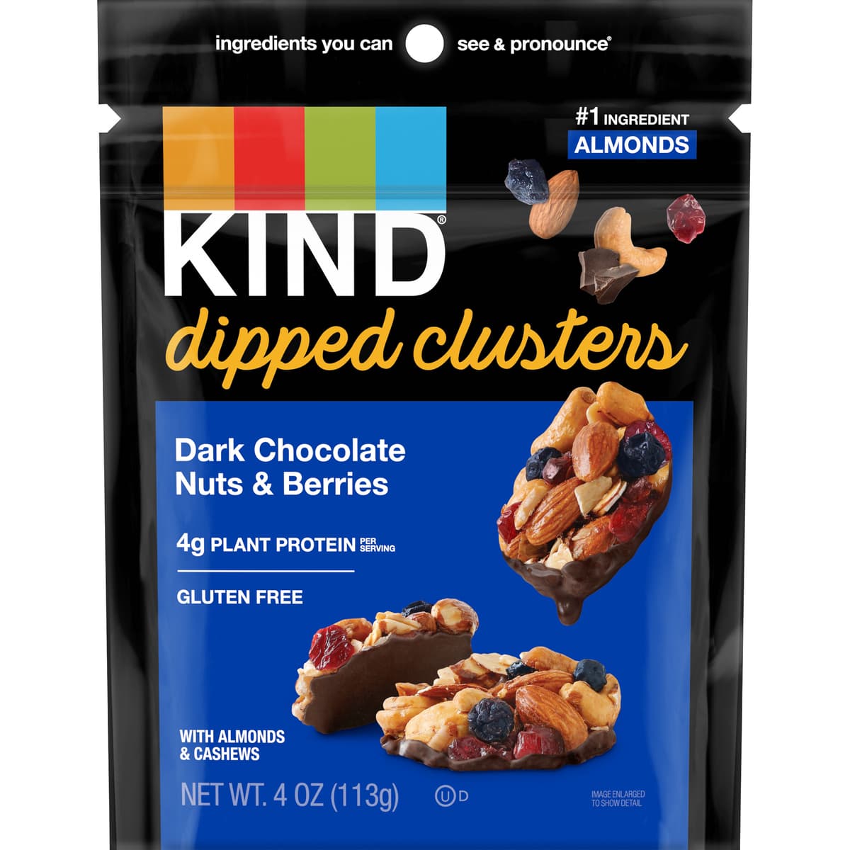 KIND Dipped Dark Chocolate Nuts & Berries Clusters