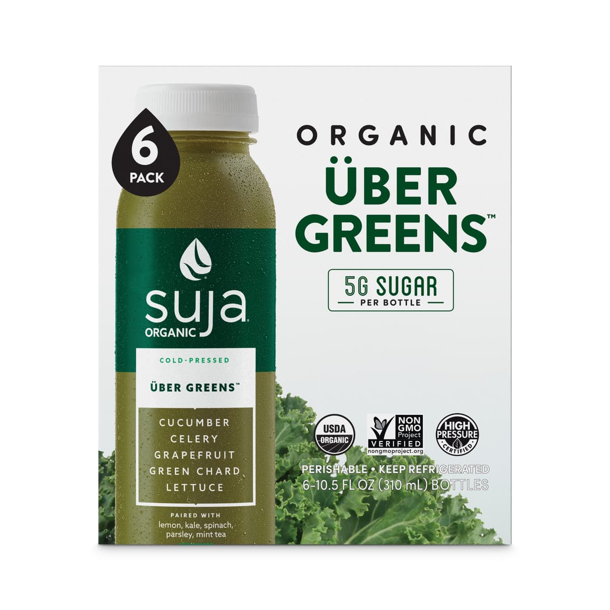 Uber Greens Cold-Pressed Vegetable & Fruit Juice Drink