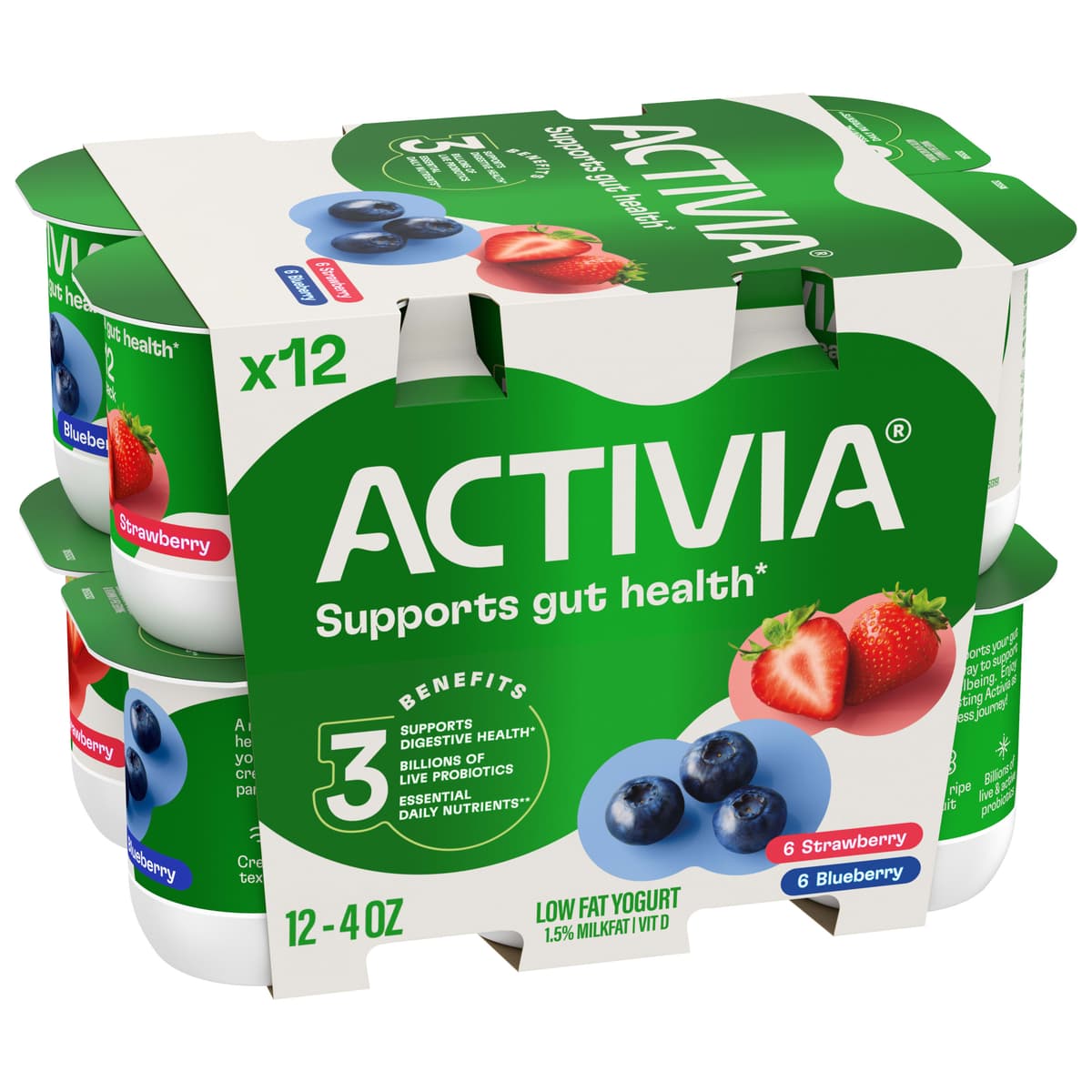 Lowfat Yogurt, Strawberry, Blueberry