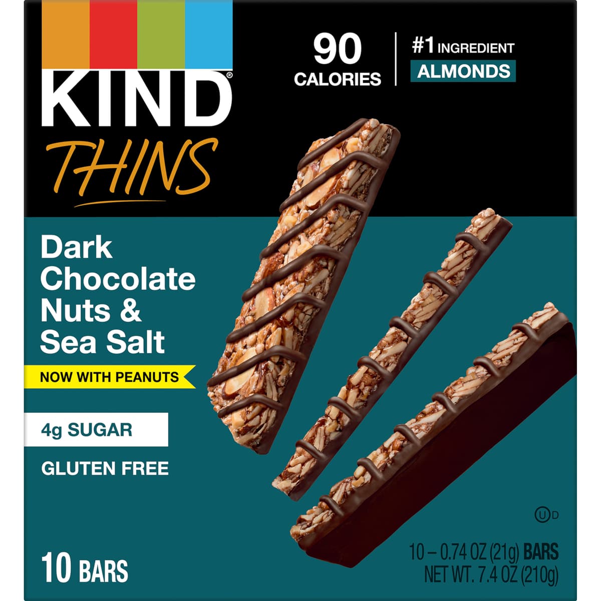 Kind Thins Dark Chocolate Nuts & Sea Salt with Peanuts