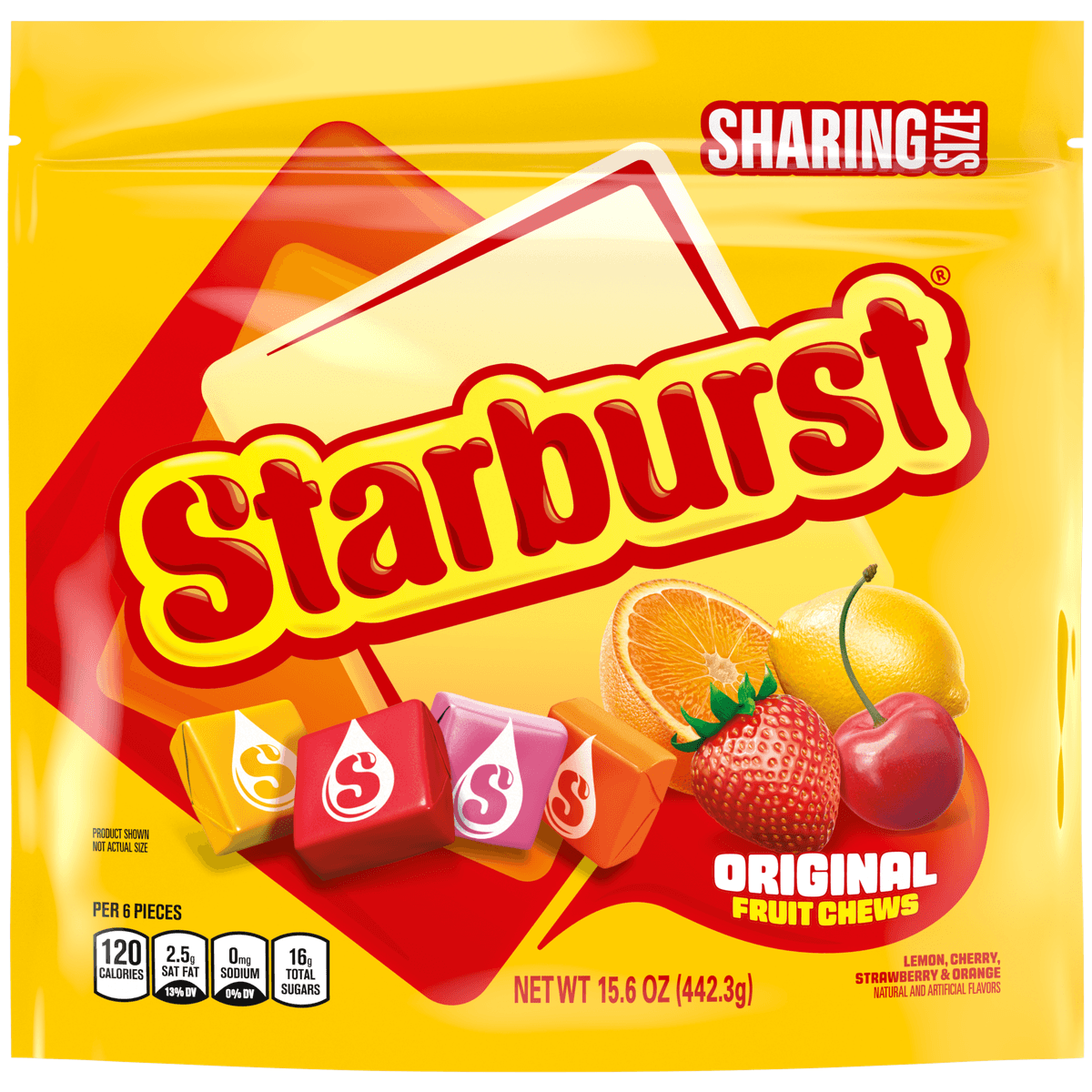 Original Fruit Chews, Strawberry, Lemon, Orange & Cherry