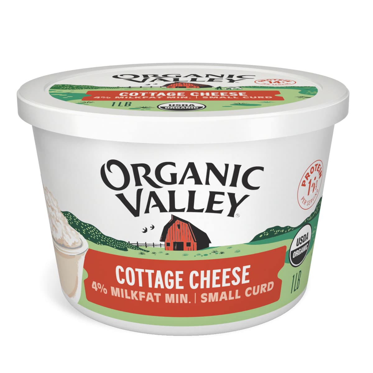 ORGANIC VALLEY, 4% MILKFAT SMALL CURD COTTAGE CHEESE