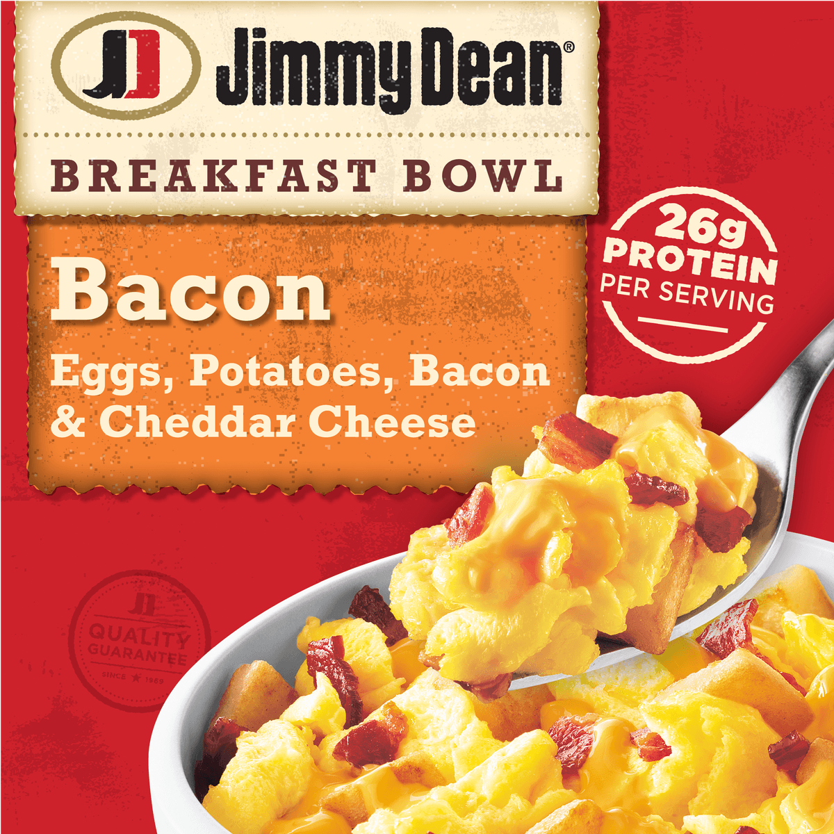 Bacon Eggs, Potatoes, Cheddar Cheese Breakfast Bowl