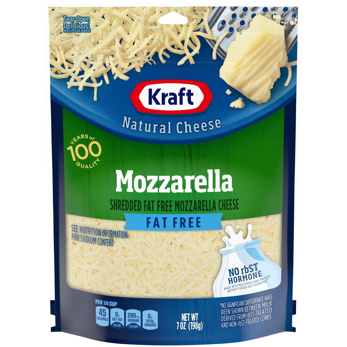 Shredded Fat Free Mozzarella Natural Cheese