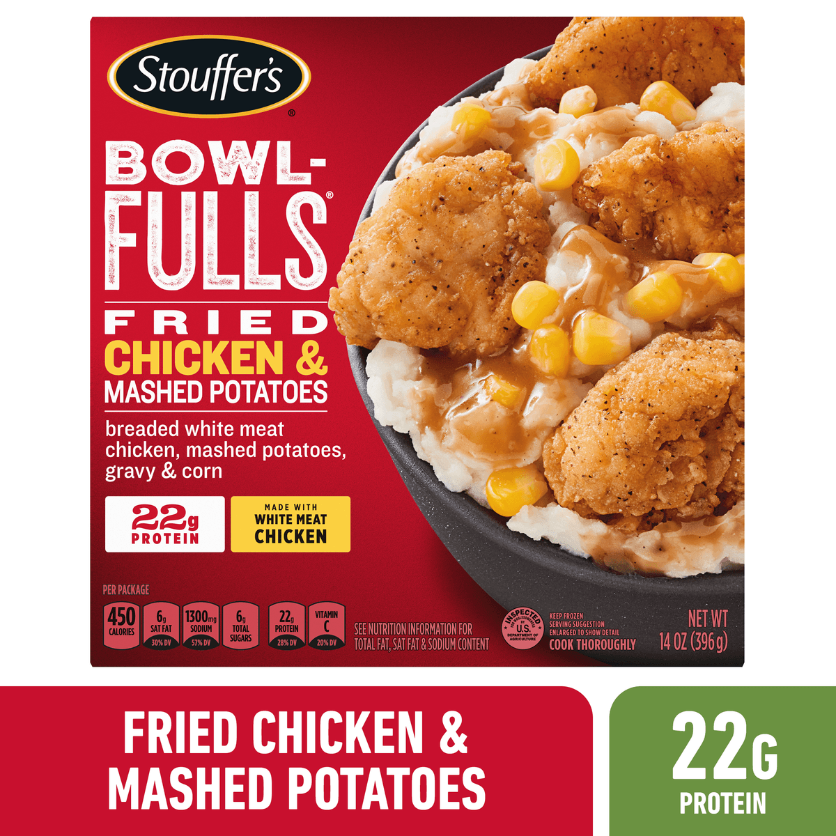 Fried Chicken & Mashed Potatoes, Gravy & Corn