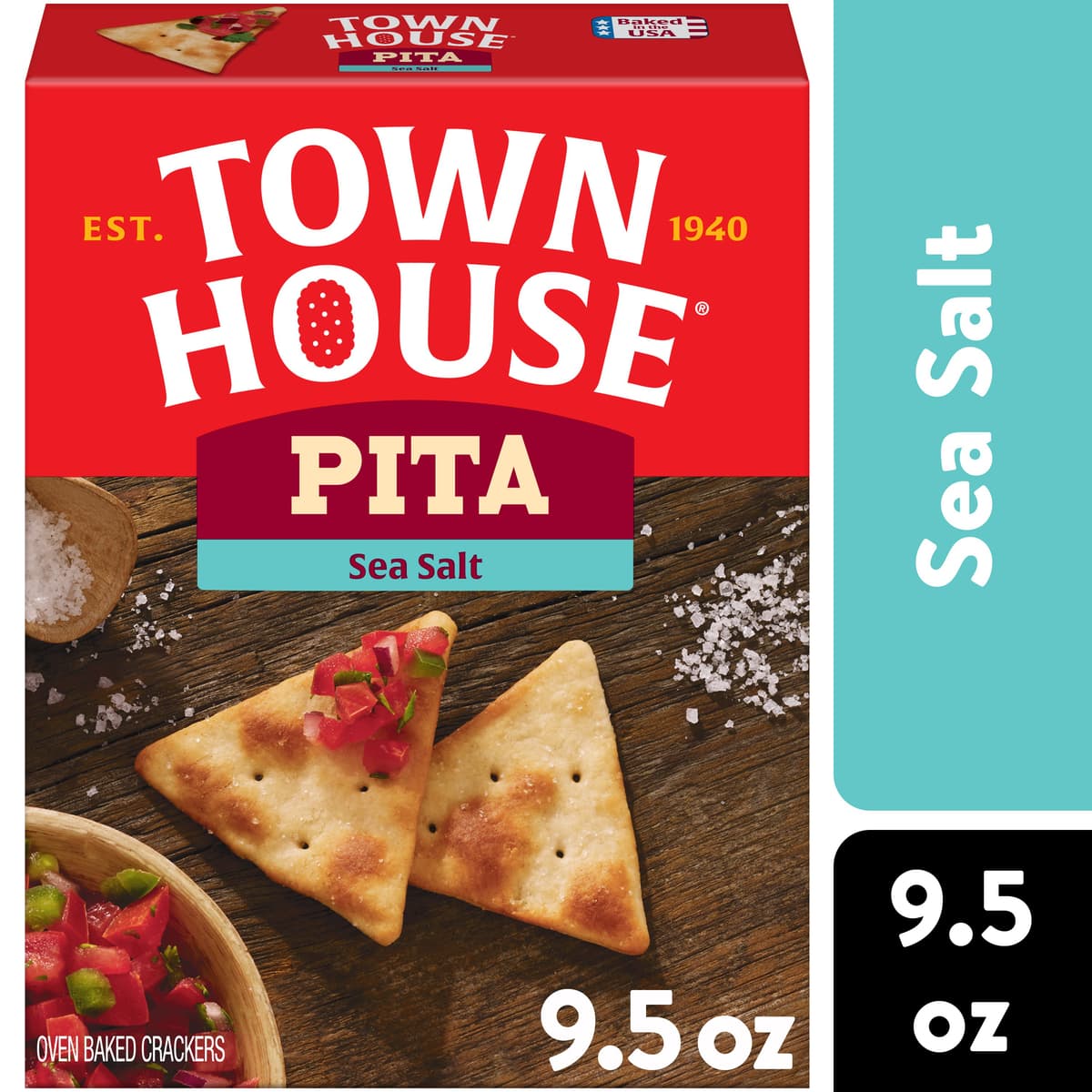 Sea Salt Pita Oven Baked Crackers